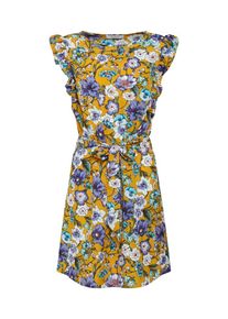 Vila, Damen Kleid, Blau / Gelb