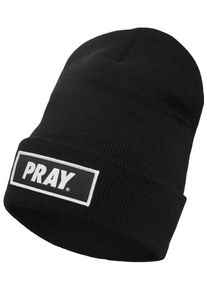 Urban Classics, Herren Beanie 'Pray', Schwarz / Weiß