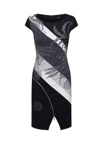 Desigual, Damen Kleid 'VEST_MOJAVES', Grau / Schwarz / Weiß