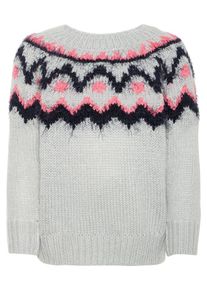 name it, M&auml;dchen Strickpullover, Grau / Pink / Schwarz