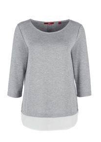 s.Oliver RED LABEL, Damen Shirt, Graumeliert / Weiß