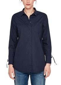 s.Oliver RED LABEL, Damen Longbluse mit Schn&uuml;r-Details, Dunkelblau