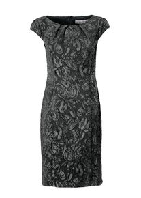 Heine, Damen Cocktailkleid, Silbergrau / Schwarz
