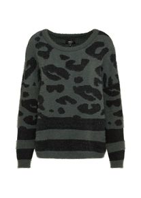 Only, Damen Pullover 'onlELLI L/S PULLOVER BOX KNT', Gr&uuml;n / Schwarz