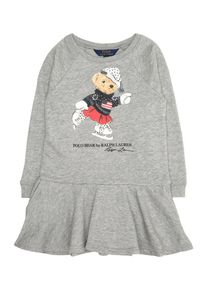 Polo Ralph Lauren, M&auml;dchen Kleid 'BEAR', Grau / Rot / Wei&szlig;