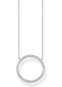 Thomas Sabo, Damen Kette mit Anhänger 'Kreis groß, KE1651-051-14-L45v', Silber / Weiß