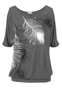 Lascana, Damen Shirt, Grau / Weiß