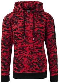 Urban Classics, Herren Hoody, Rot / Schwarz