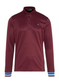J. Lindeberg J.Lindeberg, Herren 'Olle LS Slim TX' Peached Poloshirt, Hellblau / Dunkelrot