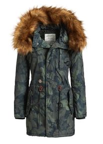 Khujo, Damen Mantel 'TIMEA2', Navy / Hellbraun / Grün