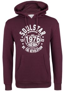 Soulstar, Herren Hoodie, Burgunder / Weiß