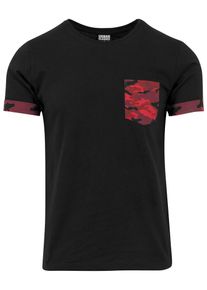 Urban Classics, Herren Tee, Rot / Schwarz