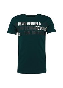 Tom Tailor Denim, Damen T-Shirt, Dunkelgrau / Petrol / Wei&szlig;