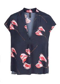 Y.A.S, Damen Bluse, Dunkelblau / Rosa / Pastellrot / Weiß