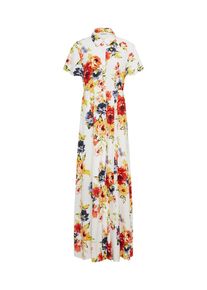 Vila, Damen Maxikleid, Dunkelblau / Hellorange / Hellrot / Perlweiß