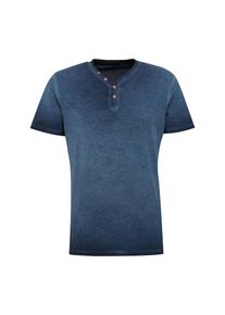 Tom Tailor, Herren T-Shirt 'overdyed serafino', Navy