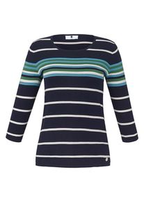 Anna Aura, Damen Pullover, Ultramarinblau / Neonblau / Dunkelgr&uuml;n / Wei&szlig;