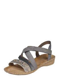 Rieker, Damen Sandalen mit Nietenbesatz 'Cross', Grau