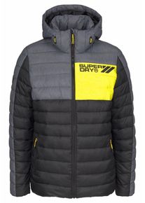 Superdry, Herren Steppjacke 'FUJI', Limone / Grau / Schwarz
