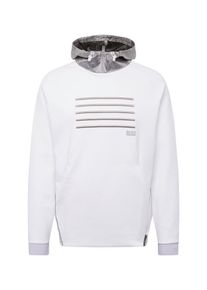 BOSS, Herren Sweatshirt 'Soodiq Silver', Silber / Wei&szlig;