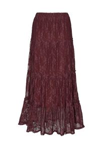 Heine, Damen Maxirock mit Spitze, Bordeaux