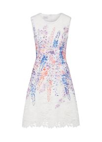 Apart, Damen Spitzenkleid in leichter A- Linienform, Mischfarben / Wei&szlig;