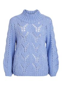 Object, Damen Woll Strickpullover, Blau