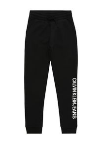 Calvin Klein Jeans, M&auml;dchen Hosen 'LOGO COTTON TERRY SWEATPANTS', Schwarz