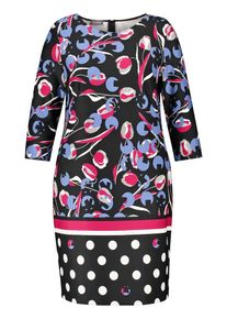 SAMOON, Damen Kleid, Blue Denim / Pink / Schwarz