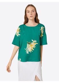 Object, Damen Bluse 'FANETTE', Gelb / Smaragd / Weiß