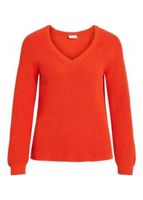 Vila, Damen Pullover, Orangerot