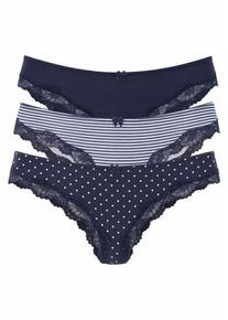 Lascana, Damen Brasilslips, Navy / Wei&szlig;
