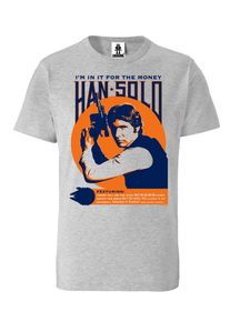 logoshirt, Herren T-Shirt, Dunkelblau / Graumeliert / Orange