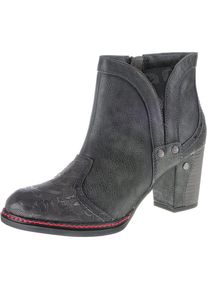 Mustang, Damen Stiefeletten, Dunkelgrau / Rot