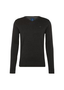 Tom Tailor, Herren Pullover 'basic v-neck sweater', Schwarz