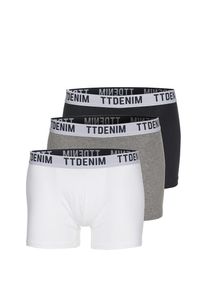 Tom Tailor Denim, Herren Boxershorts 'trunks triple pack', Graumeliert / Schwarz / Weiß