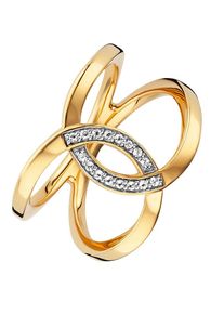 CAI Ca&iuml;, Damen Ring 'Fluid Curves', Gold / Wei&szlig;