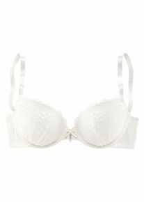 Lascana, Damen Push-up-BH mit Spitzencups und herausnehmbaren Kissen, Beige