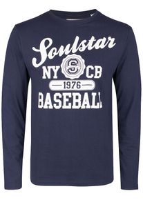 Soulstar, Herren Longsleeve, Marine / Weiß