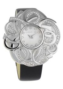 Cerruti, Damen Armbanduhr in Blüten-Design 'CRWM041B2120', Schwarz / Silber