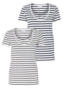 MAMALICIOUS, Damen Shirt, Nachtblau / Taubenblau / Weiß