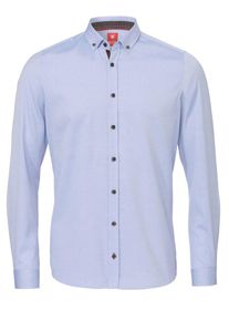 pure, Herren Langarm-Hemd City Red Slim Fit, Hellblau