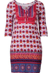 sheego Style, Damen Jerseykleid, Himmelblau / Dunkelorange / Rosa / Neonpink