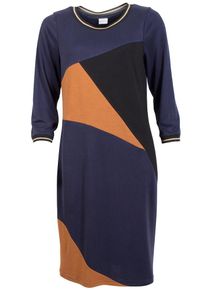 IN FRONT, Damen Kleid 'ROXANNE', Blau / Orange / Schwarz