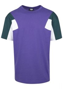 Urban Classics, Herren T-Shirt, Petrol / Dunkellila / Weiß
