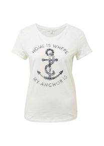 Tom Tailor Denim, Damen T-Shirt, Marine / Wei&szlig;