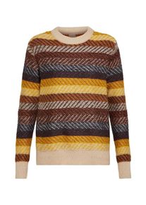 Ichi, Damen Pullover 'ISA LS', Hellbeige / Braun / Goldgelb