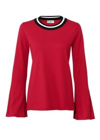 Heine, Damen Pullover mit Trompeten&auml;rmeln, Rot
