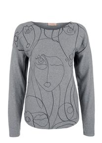 TRIANGLE, Damen Pullover, Graumeliert