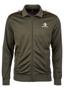 Converse, Herren Trainingsjacke 'Chevron', Khaki / Dunkelorange / Weiß